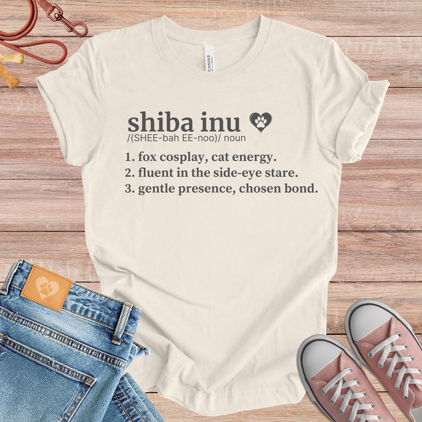 Shiba Inu definition Tee dog t-shirt in Natural — Paw Shaped Love