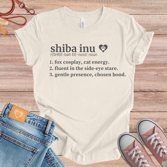 Shiba Inu definition Tee dog t-shirt in Natural — Paw Shaped Love