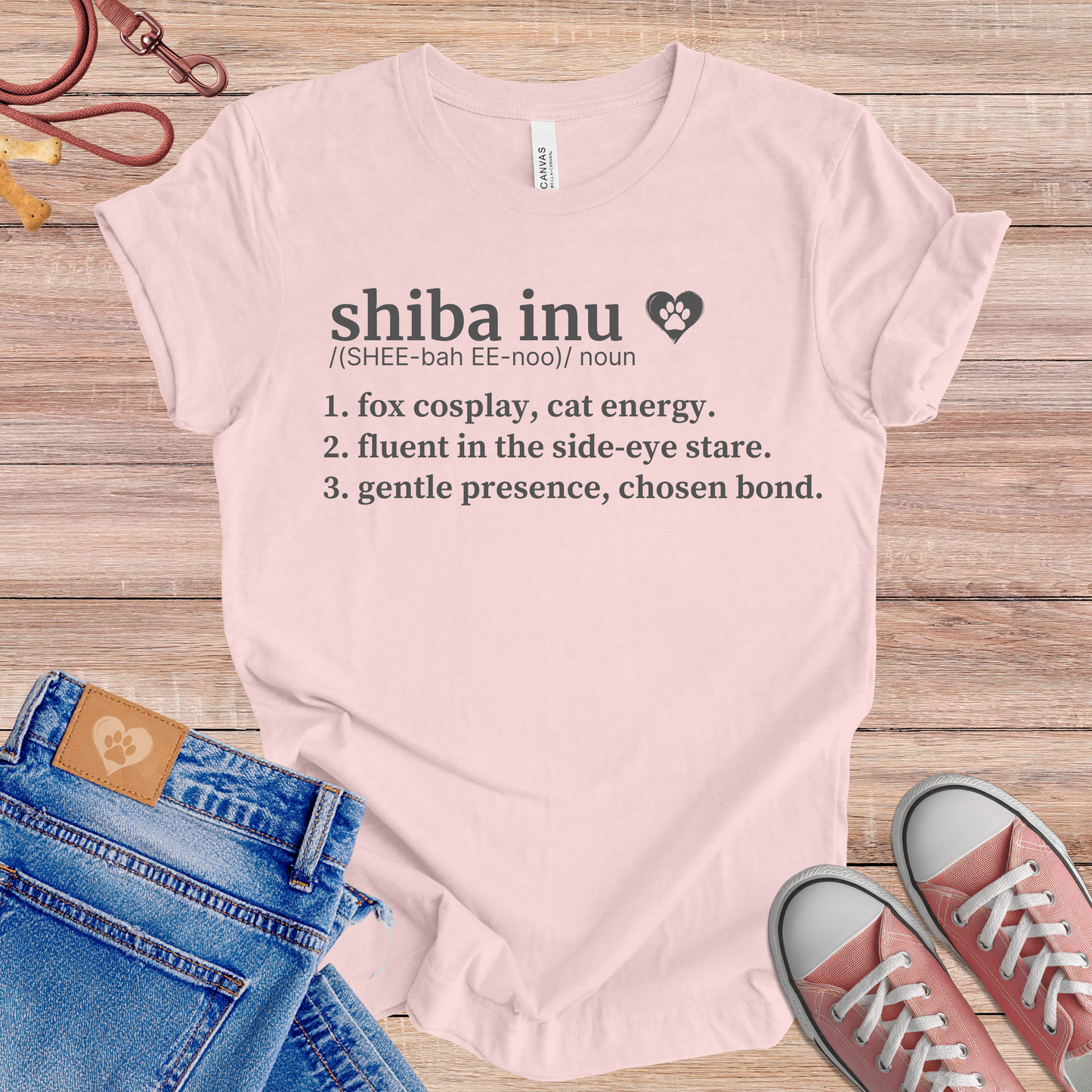 Shiba Inu definition Tee dog t-shirt in Soft Pink — Paw Shaped Love