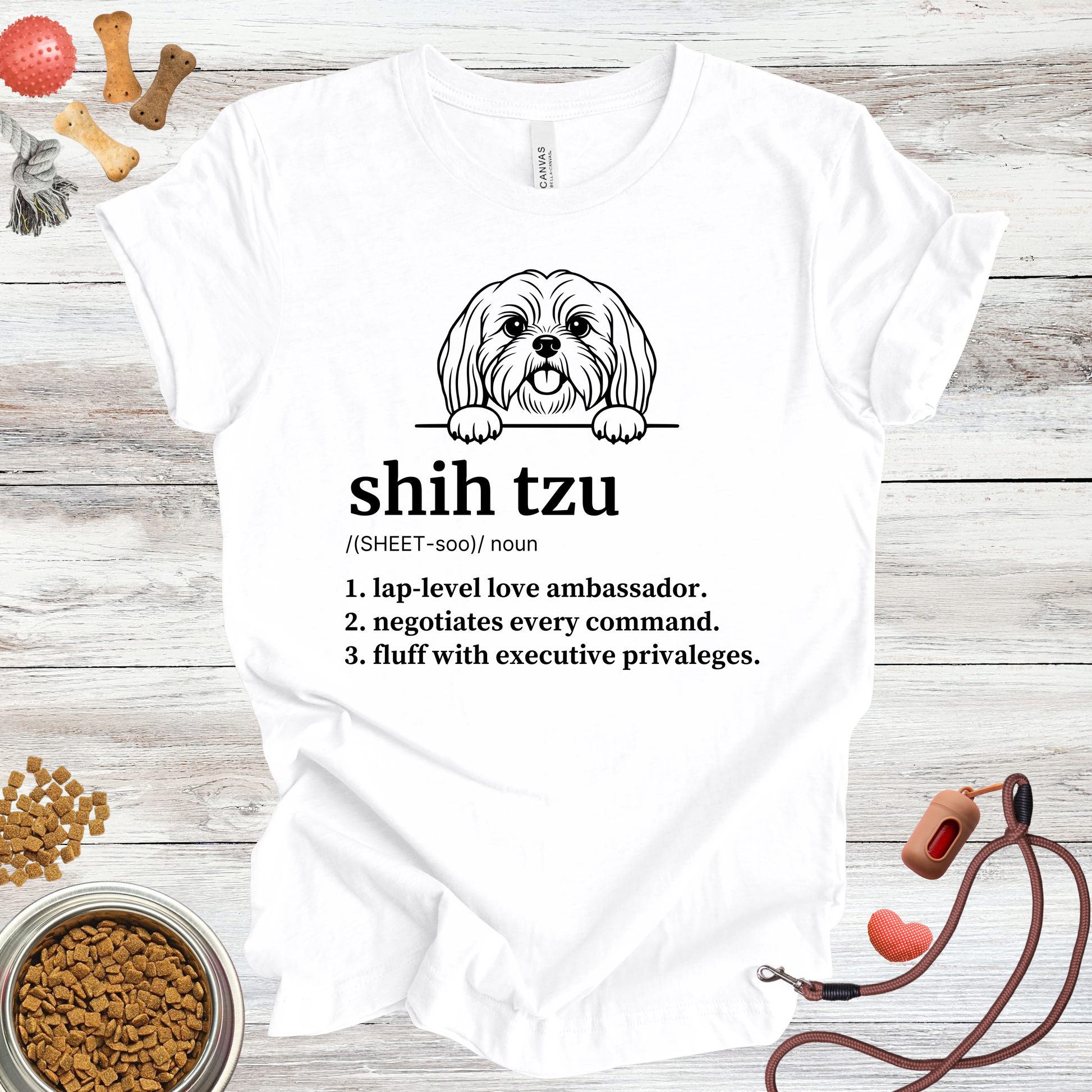 Shih Tzu definition dog t-shirt in White — Paw Shaped Love