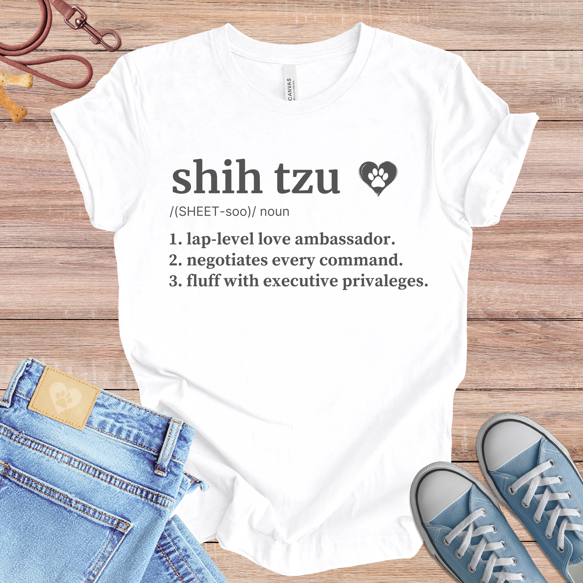 Shih Tzu definition dog t-shirt in White — Paw Shaped Love