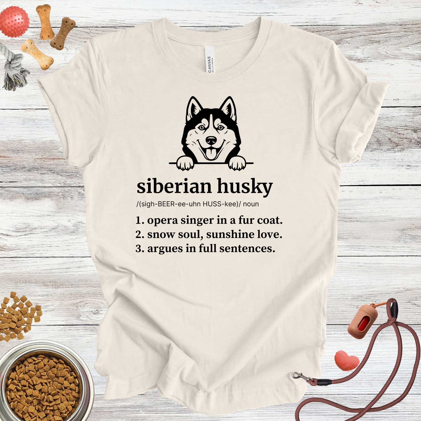 Siberian Husky definition dog t-shirt in Natural — Paw Shaped Love