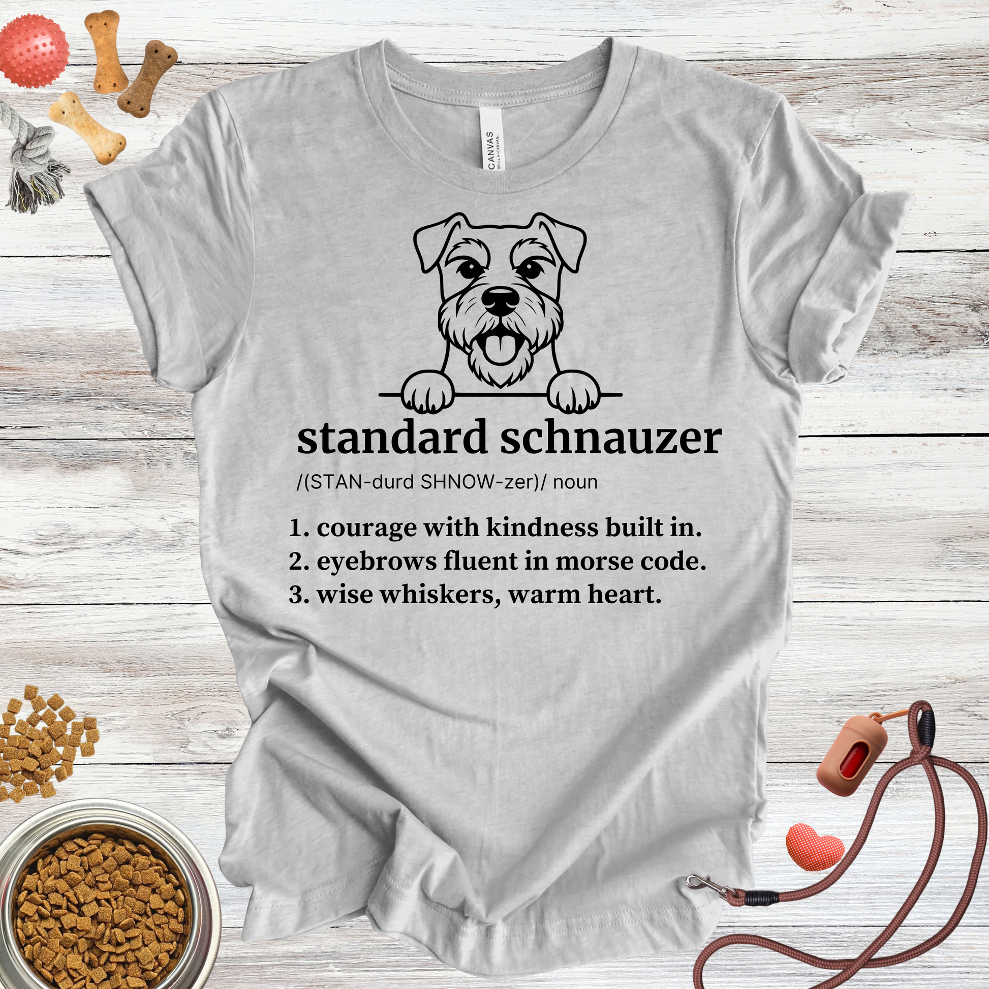 Standard Schnauzer definition dog t-shirt in Athletic Heather — Paw Shaped Love