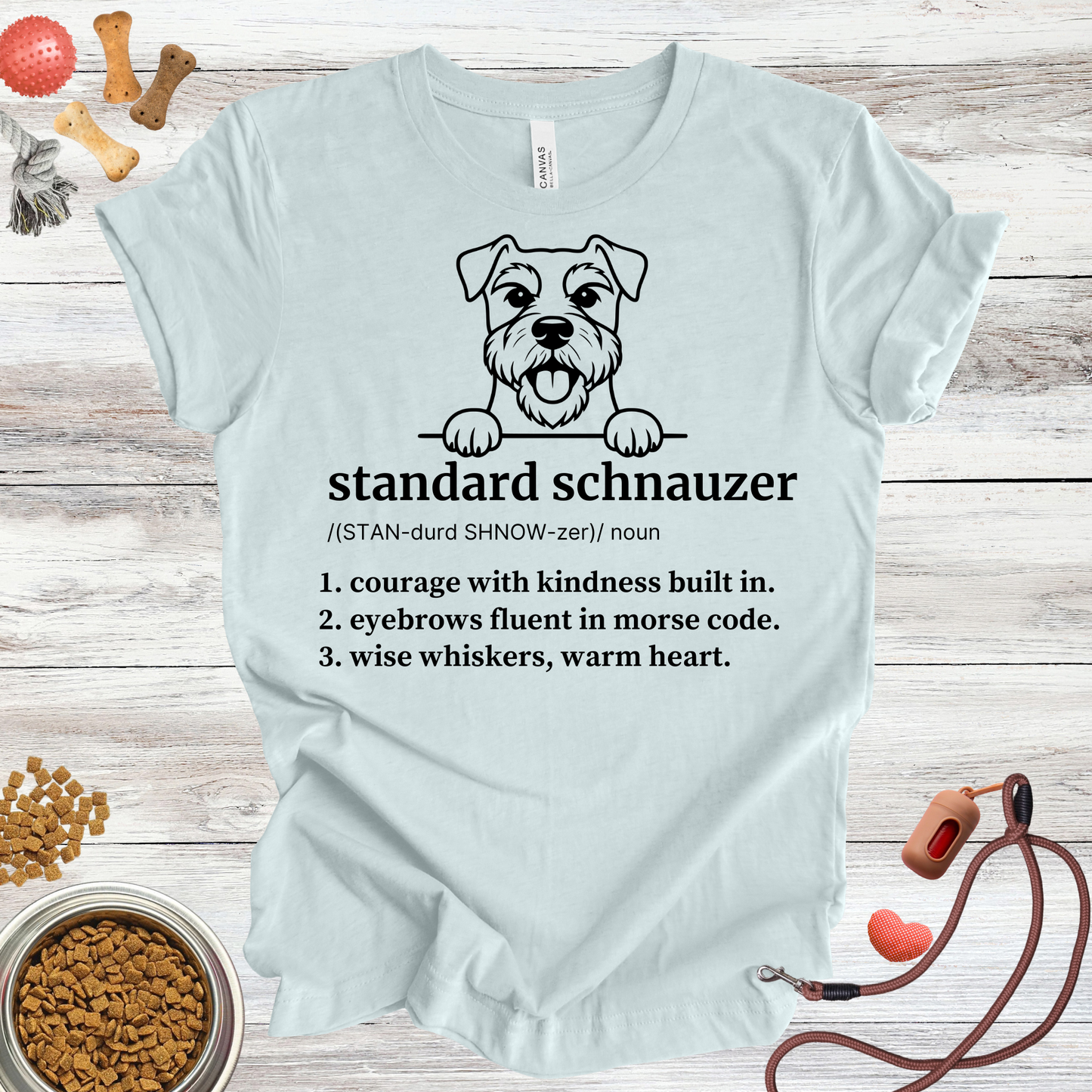 Standard Schnauzer definition dog t-shirt in Multi-Color — Paw Shaped Love