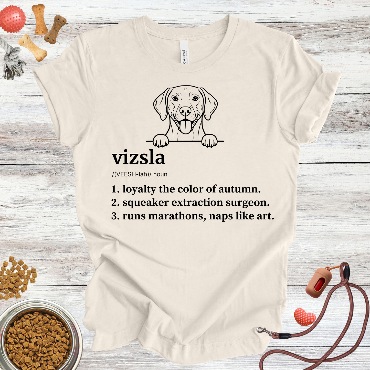 Vizsla definition dog t-shirt in Natural — Paw Shaped Love