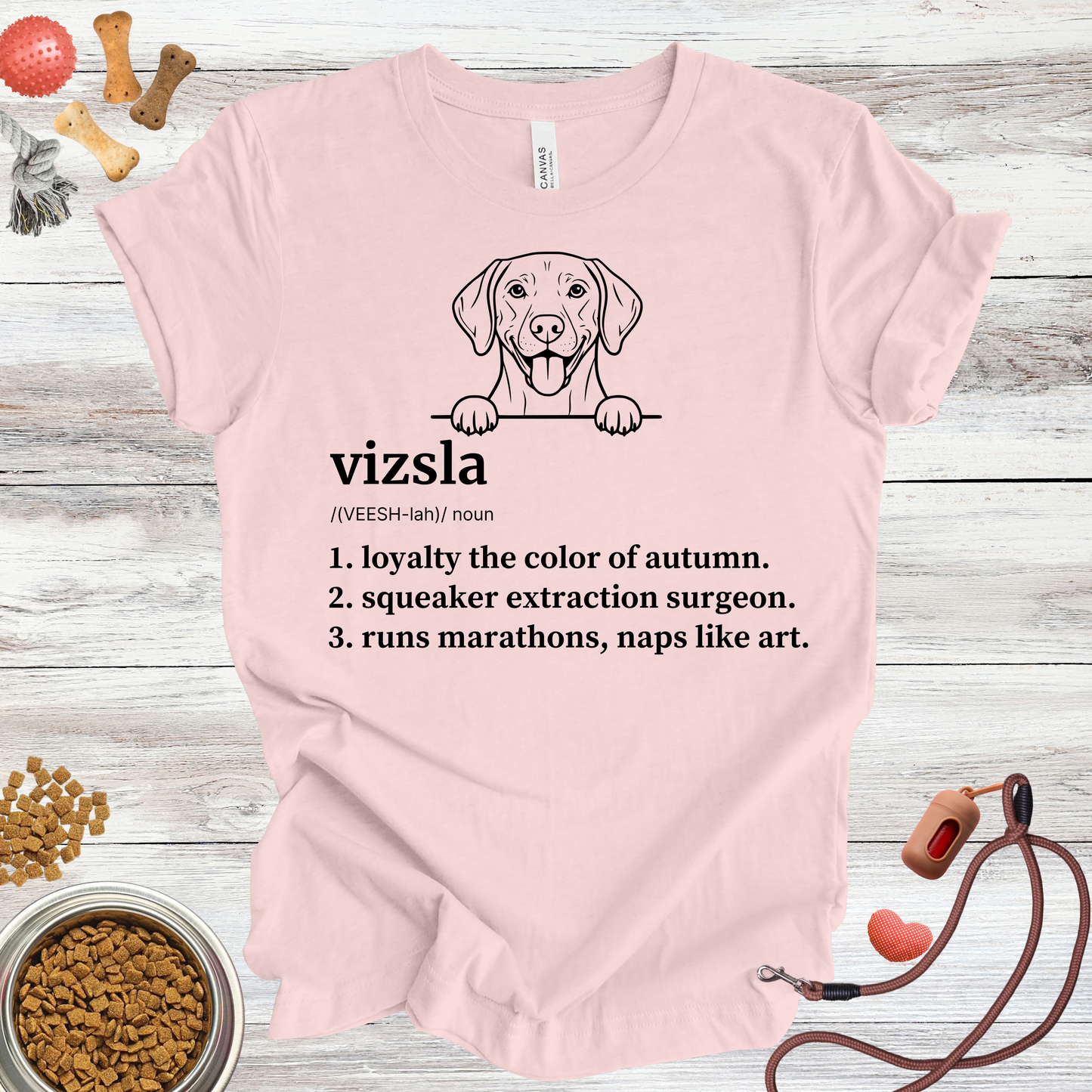 Vizsla definition dog t-shirt in Soft Pink — Paw Shaped Love
