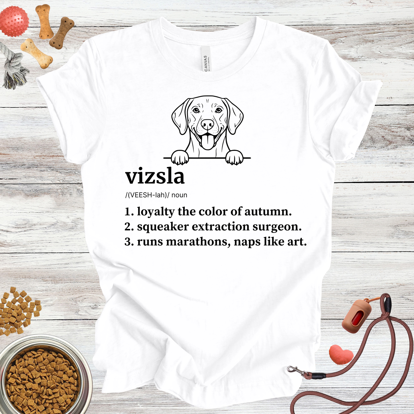 Vizsla definition dog t-shirt in White — Paw Shaped Love