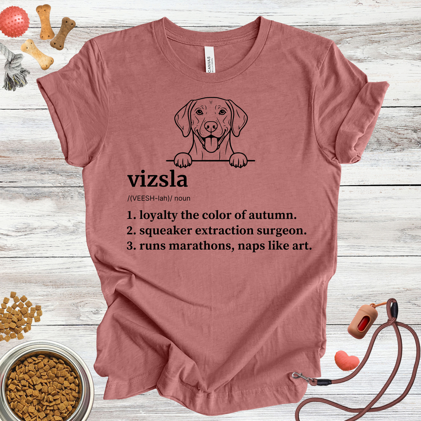 Vizsla definition dog t-shirt in Heather Mauve — Paw Shaped Love