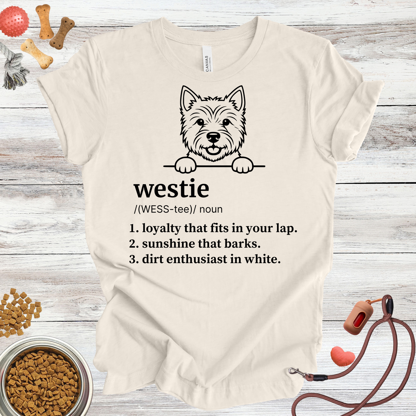 Westie definition dog t-shirt in Natural — Paw Shaped Love