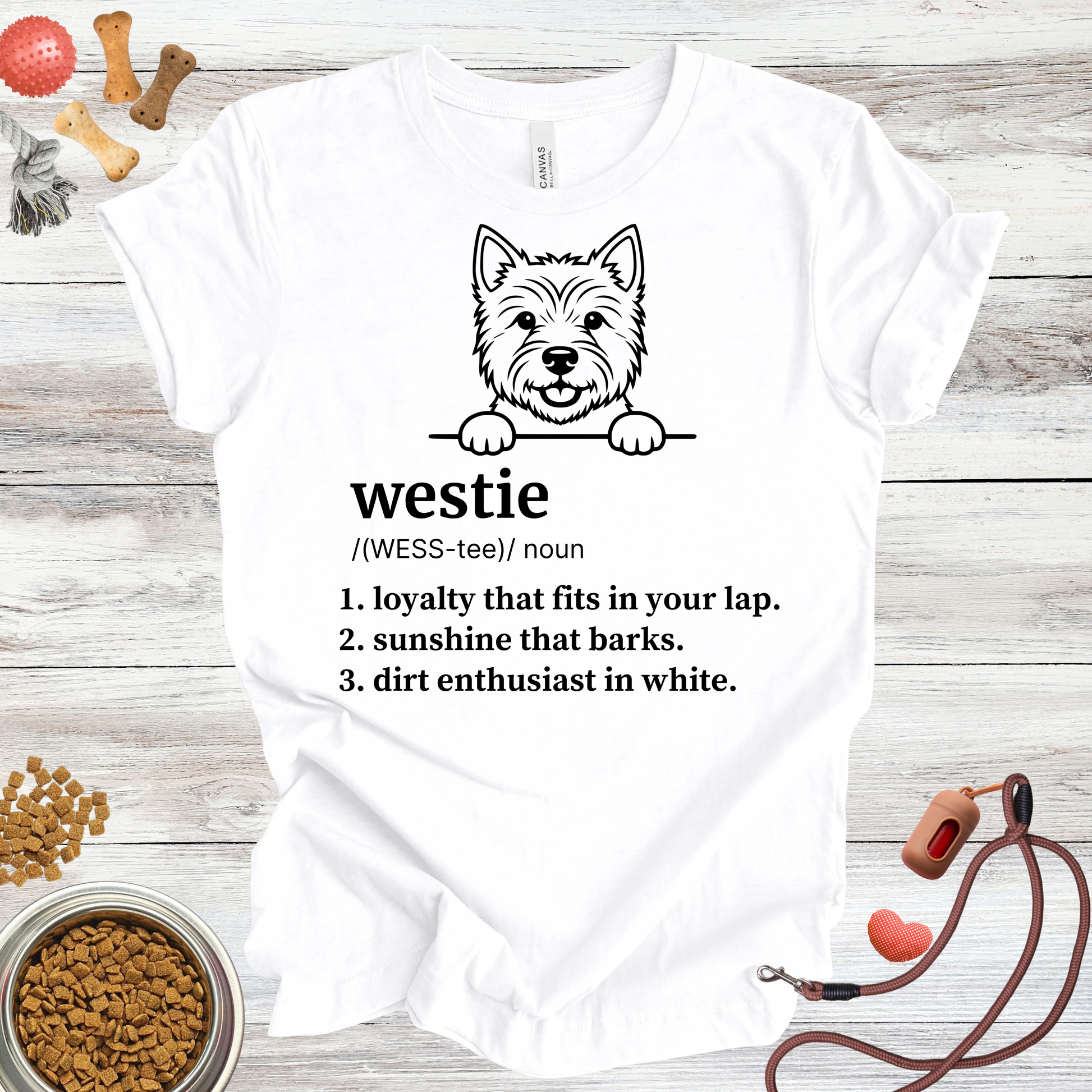 Westie definition dog t-shirt in White — Paw Shaped Love