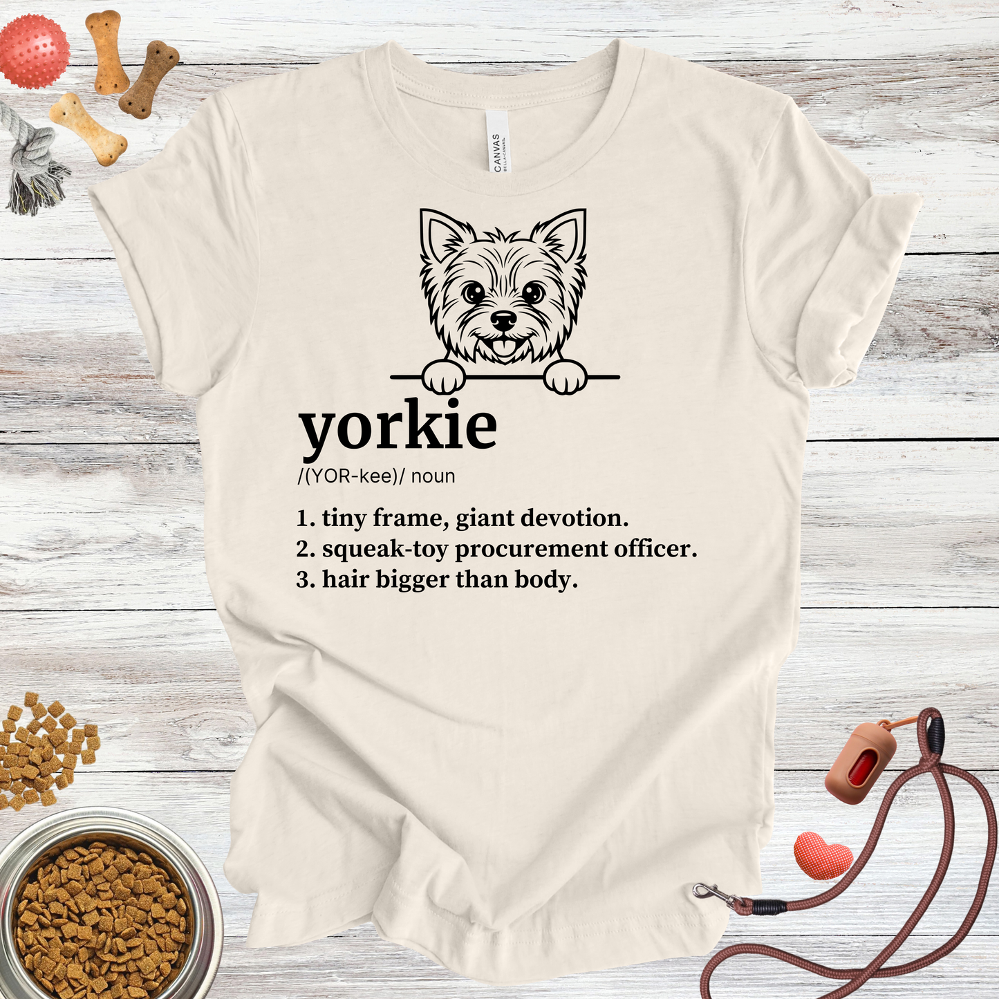 Yorkie definition dog t-shirt in Natural — Paw Shaped Love