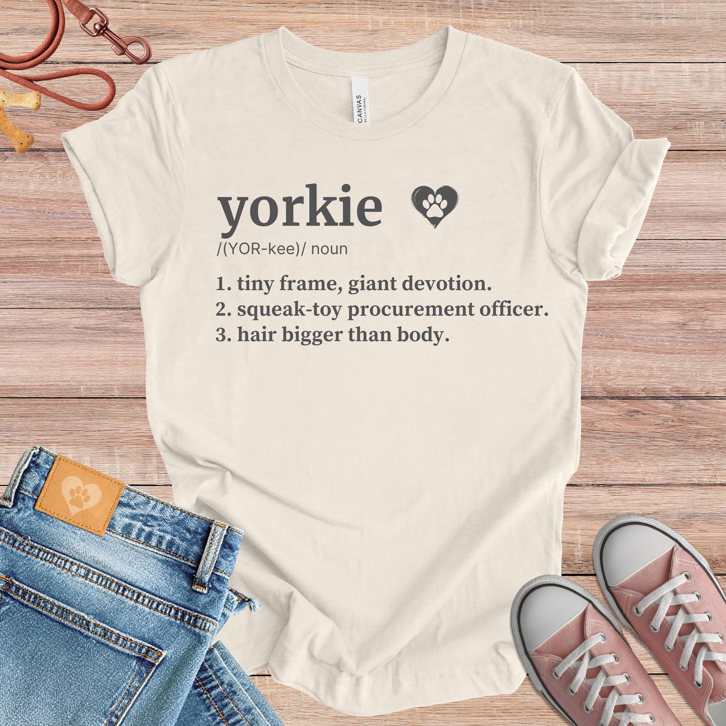 Yorkie definition dog t-shirt in Natural — Paw Shaped Love